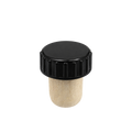 BOUCHON TÊTE PLASTIQUE NOIR EN LIEGE NATUREL 23-20x16