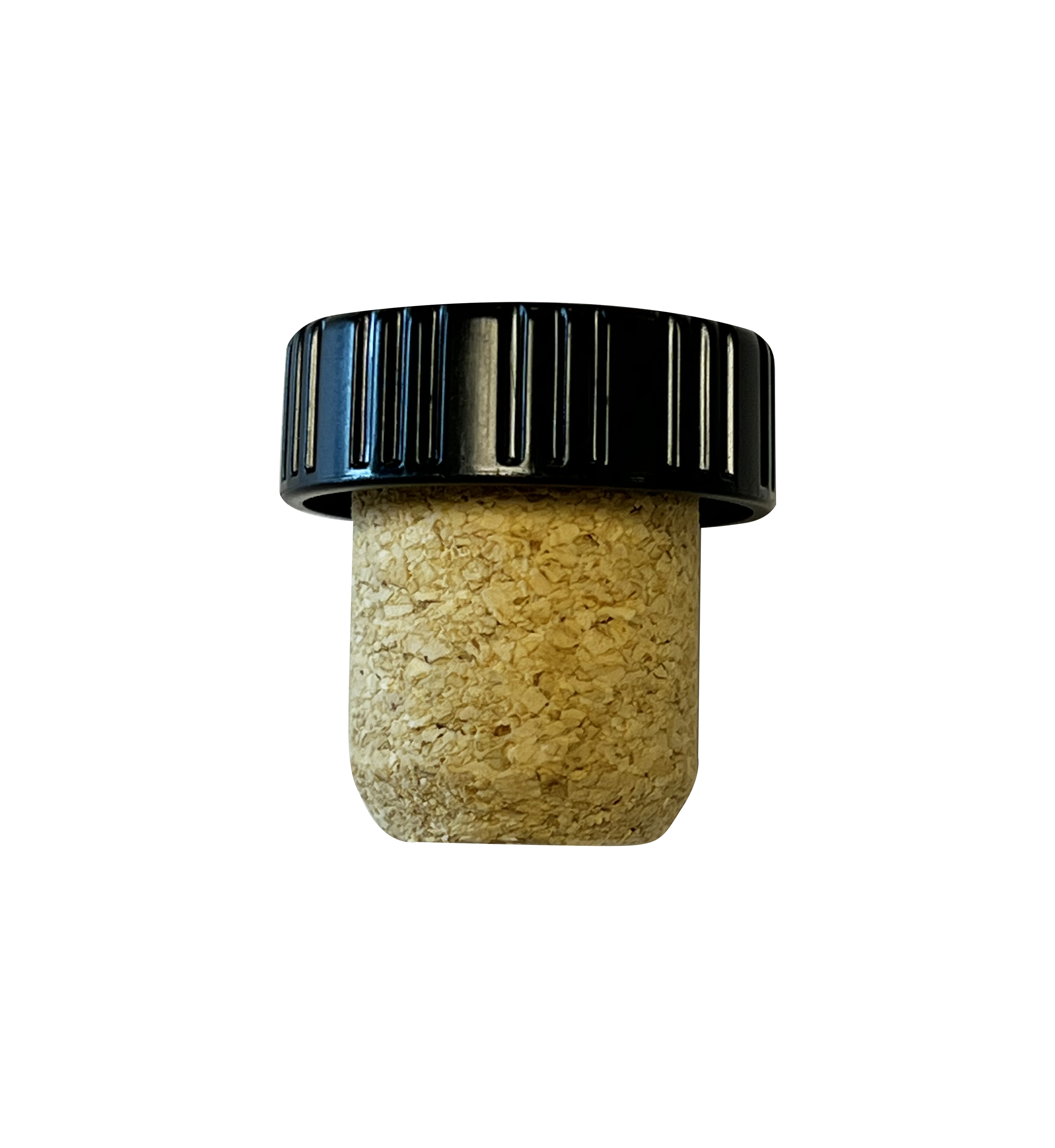 BOUCHON TÊTE PLASTIQUE NOIR T29 EN MICRO AGGLOMÉRÉ CHANFREINÉ