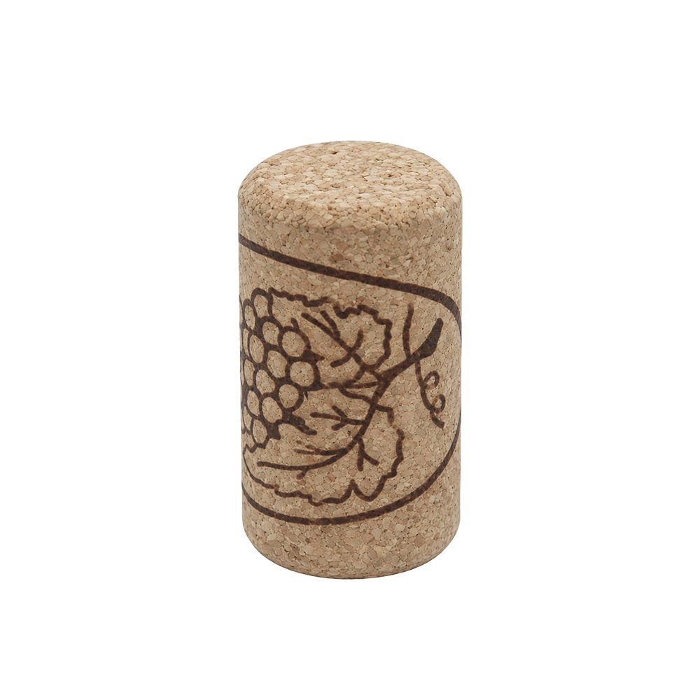 BOUCHON VIN EN MICRO AGGLOMÉRÉ DECOR GRAPPE