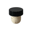 BOUCHON TETE PLASTIQUE NOIR T29 EN LIEGE NATUREL