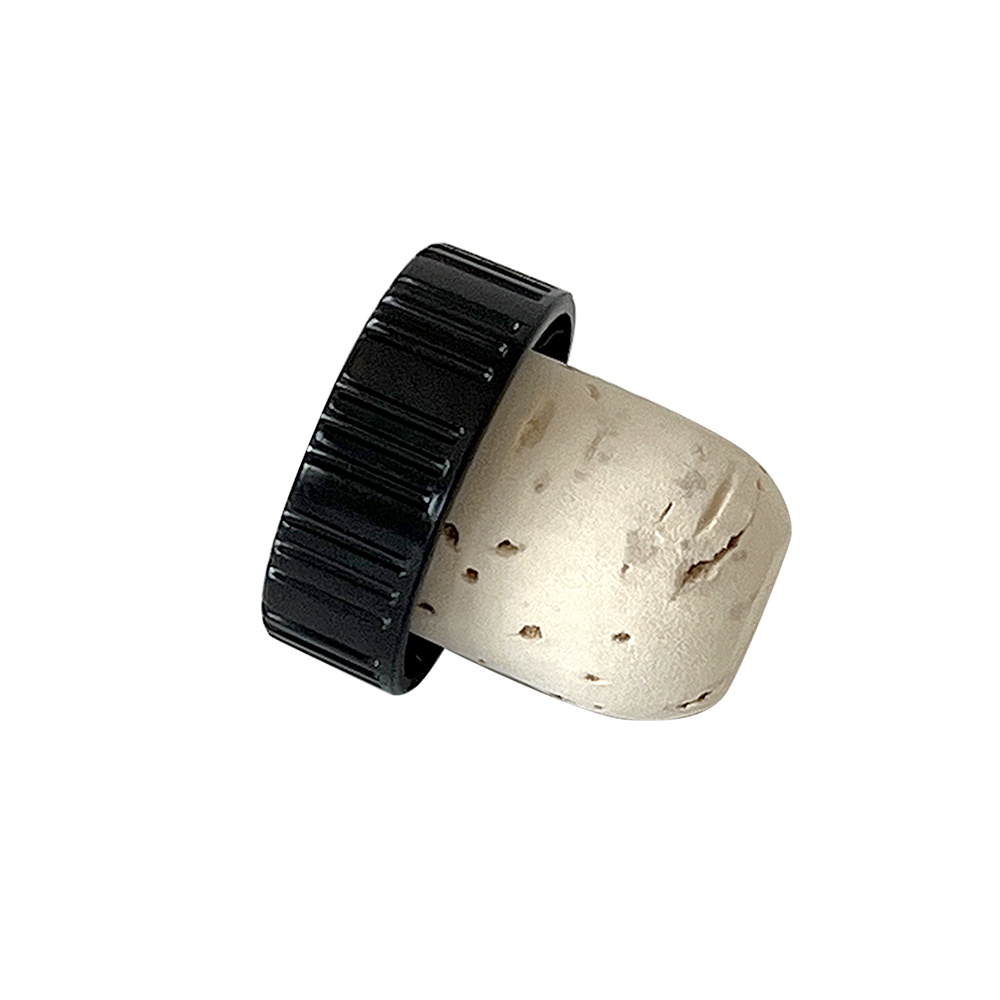 BOUCHON TETE PLASTIQUE NOIR T29 EN LIEGE NATUREL