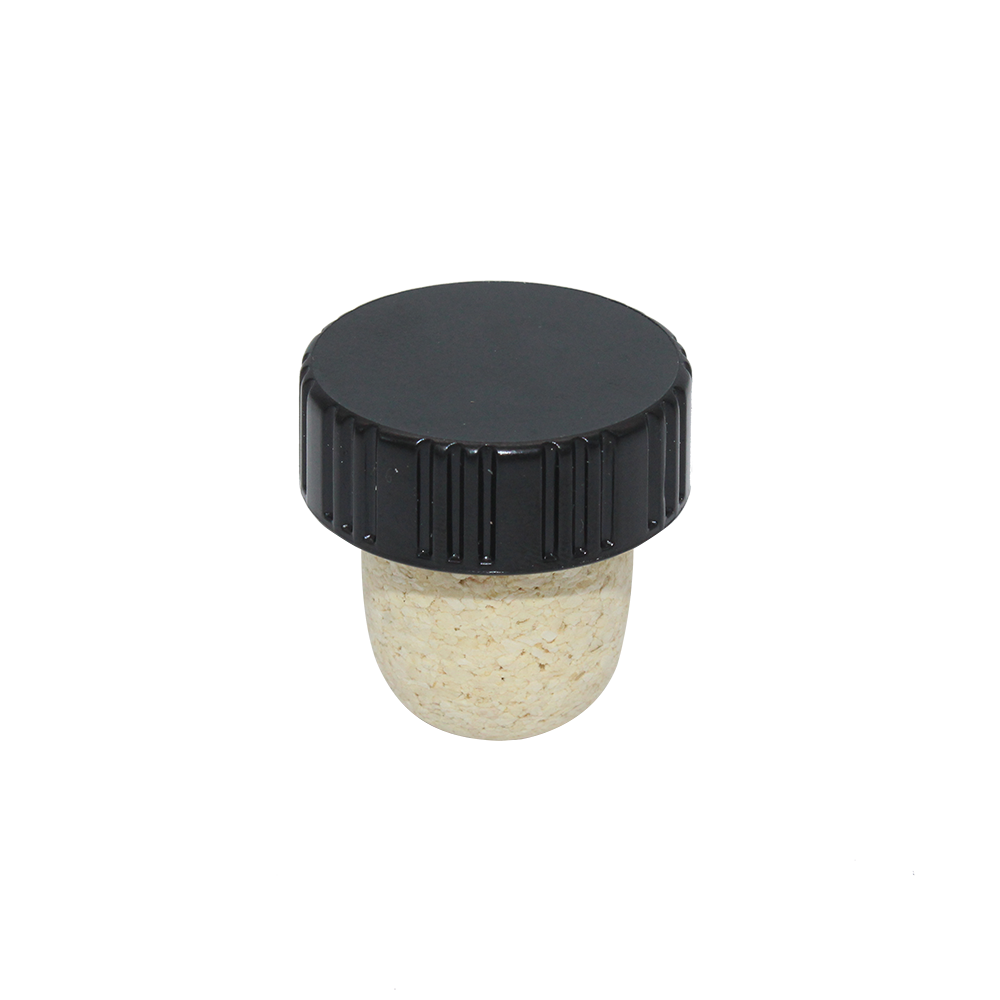 BOUCHON TÊTE PLASTIQUE NOIR T23 EN MICRO AGGLOMERE
