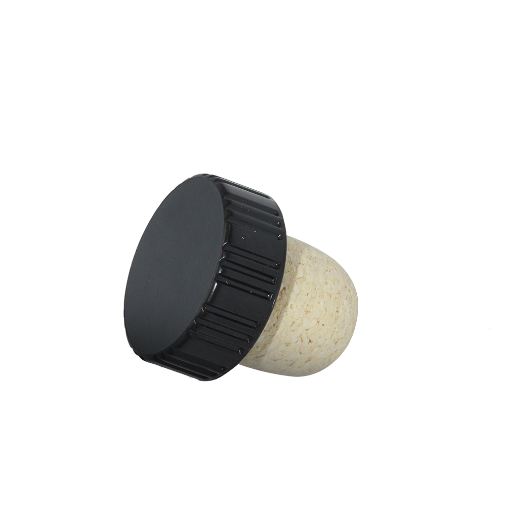 BOUCHON TÊTE PLASTIQUE NOIR T23 EN MICRO AGGLOMERE