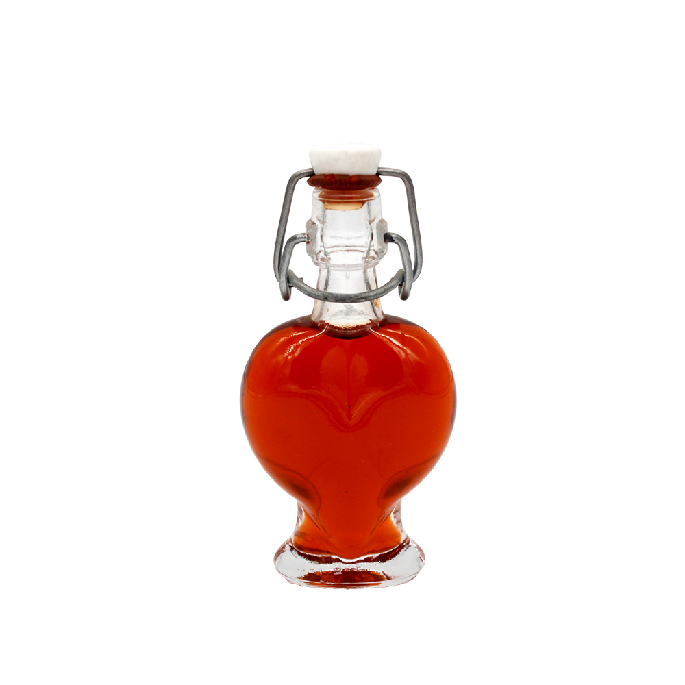 BOUTEILLE FANTAISIE COEUR 4 CL + FERMOIR MÉTAL