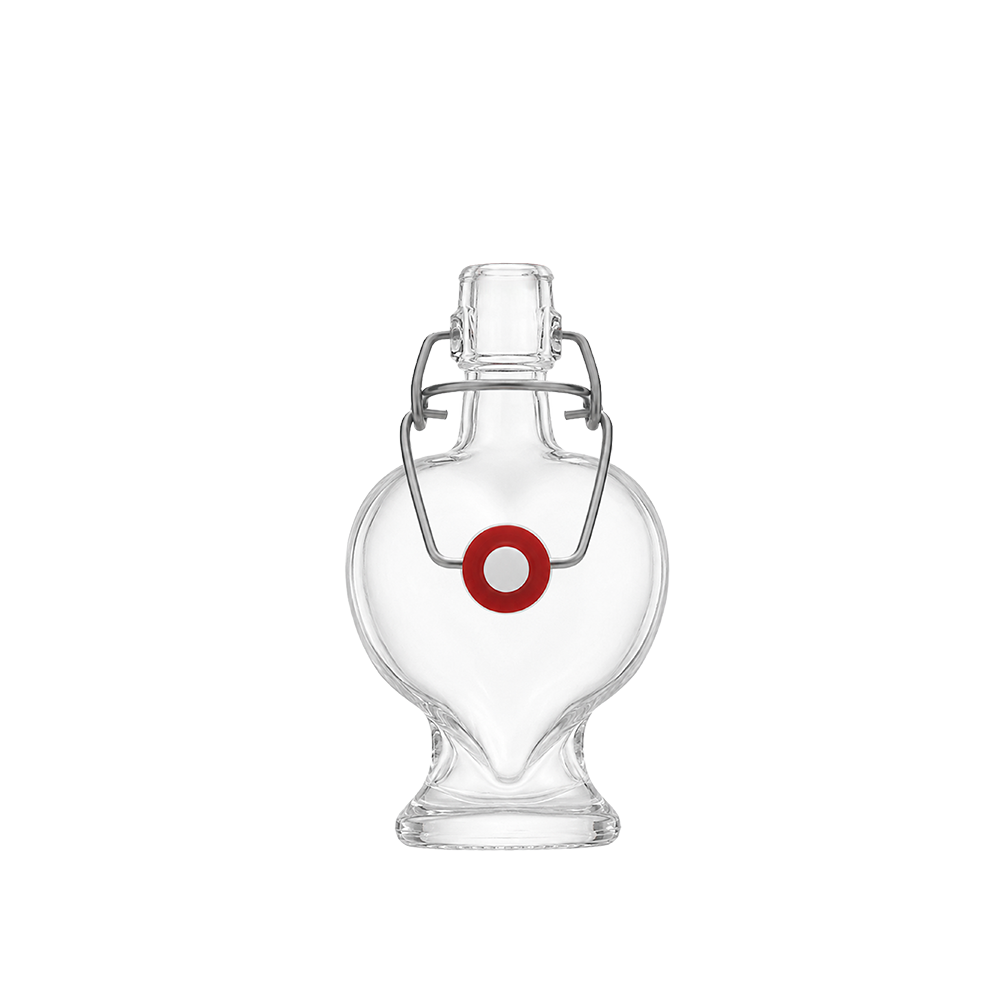 BOUTEILLE FANTAISIE COEUR 4 CL + FERMOIR MÉTAL