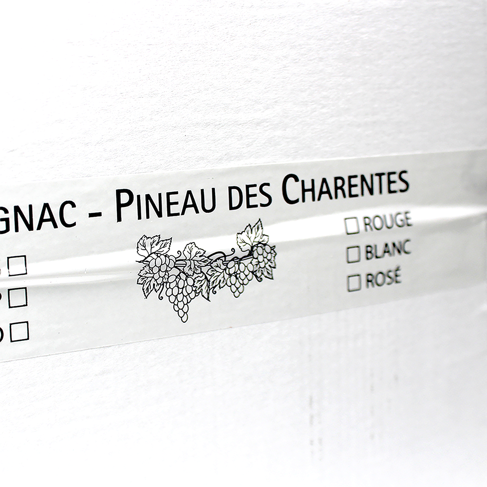 RUBAN ADHÉSIF BLANC IMPRIMÉ COGNAC PINEAU DES CHARENTES