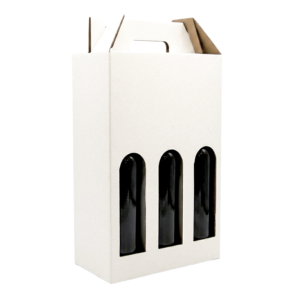 CABAS 3 BOUTEILLES BLANC FOND AUTOMATIQUE