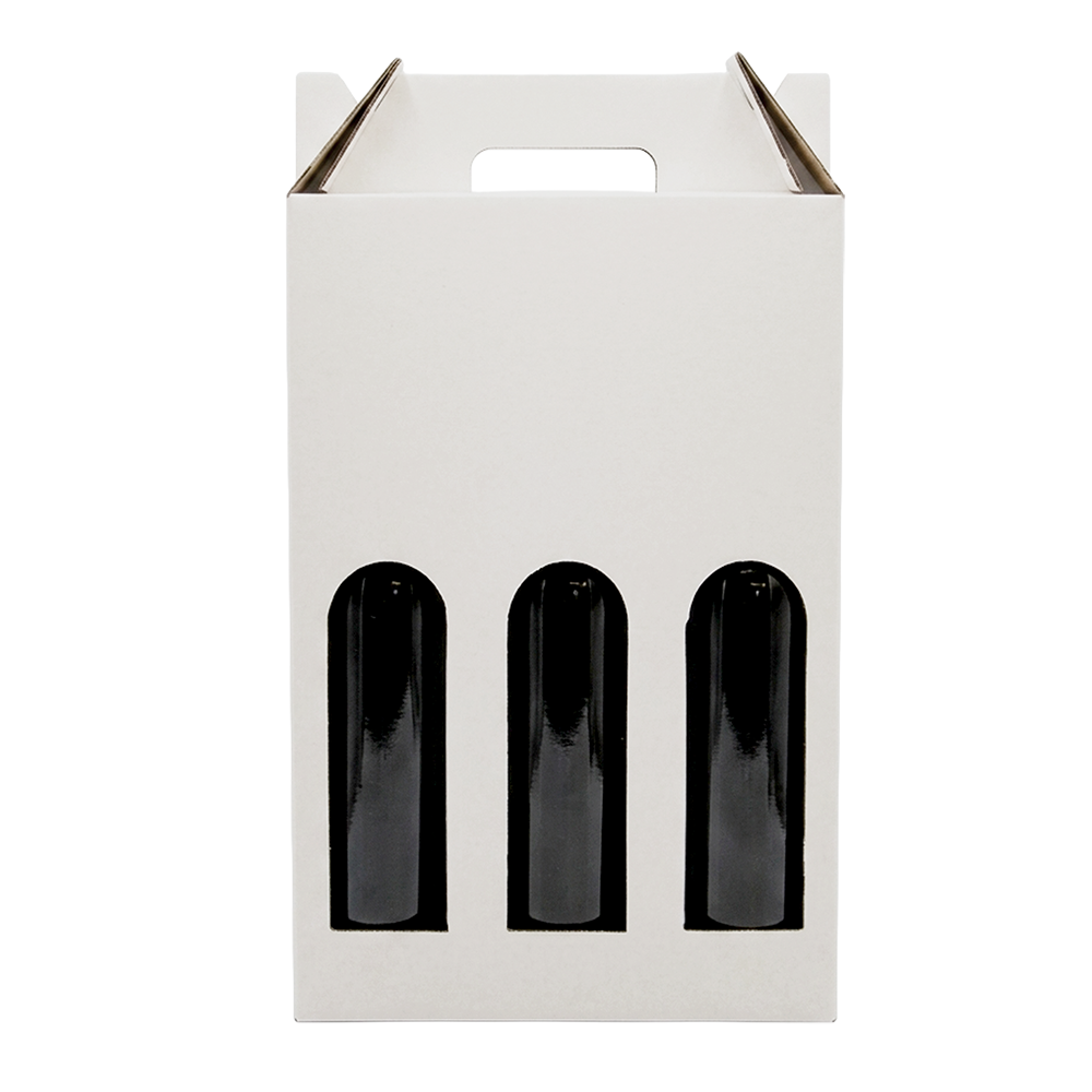CABAS 3 BOUTEILLES BLANC FOND AUTOMATIQUE