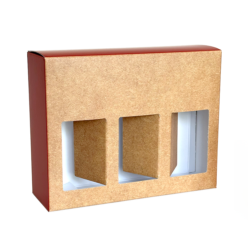 ETUI "ORANGE & KRAFT" 3 BOUTEILLES NOCTURNE 20CL AVEC FENETRES