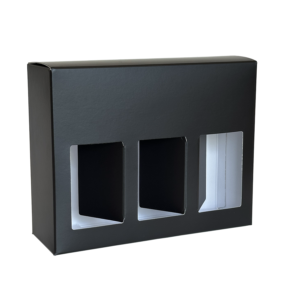 ETUI NOIR 3 BOUTEILLES NOCTURNE 20CL AVEC FENETRES