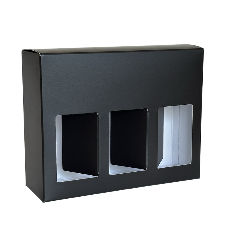 ETUI NOIR 3 BOUTEILLES NOCTURNE 20CL AVEC FENETRES