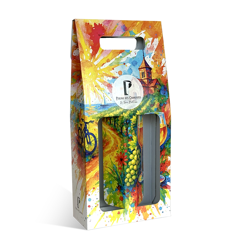 VALISETTE 2 BOUTEILLES PINEAU DES CHARENTES "ARTISTE"