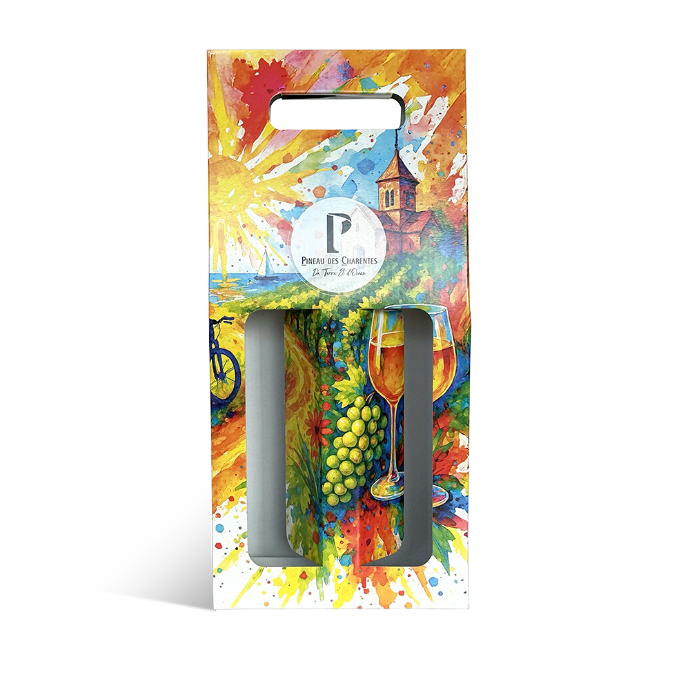 VALISETTE 2 BOUTEILLES PINEAU DES CHARENTES "ARTISTE"