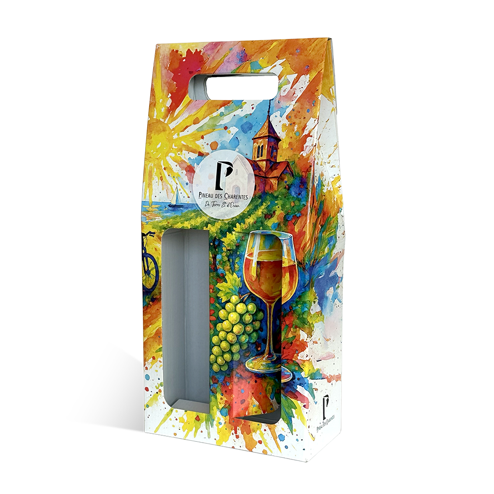 VALISETTE 2 BOUTEILLES PINEAU DES CHARENTES "ARTISTE"