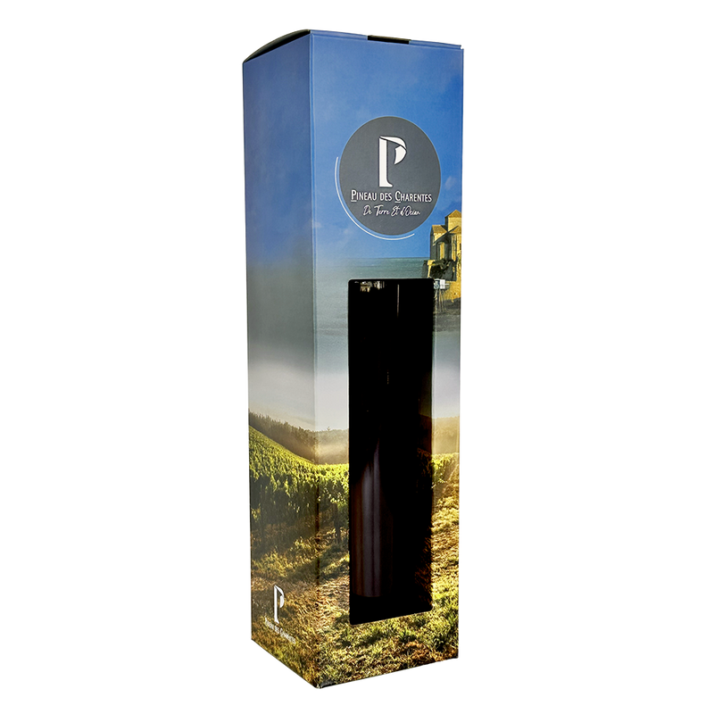 ETUI 1 BOUTEILLE PINEAU AVEC FENETRE "TERRE & OCEAN"