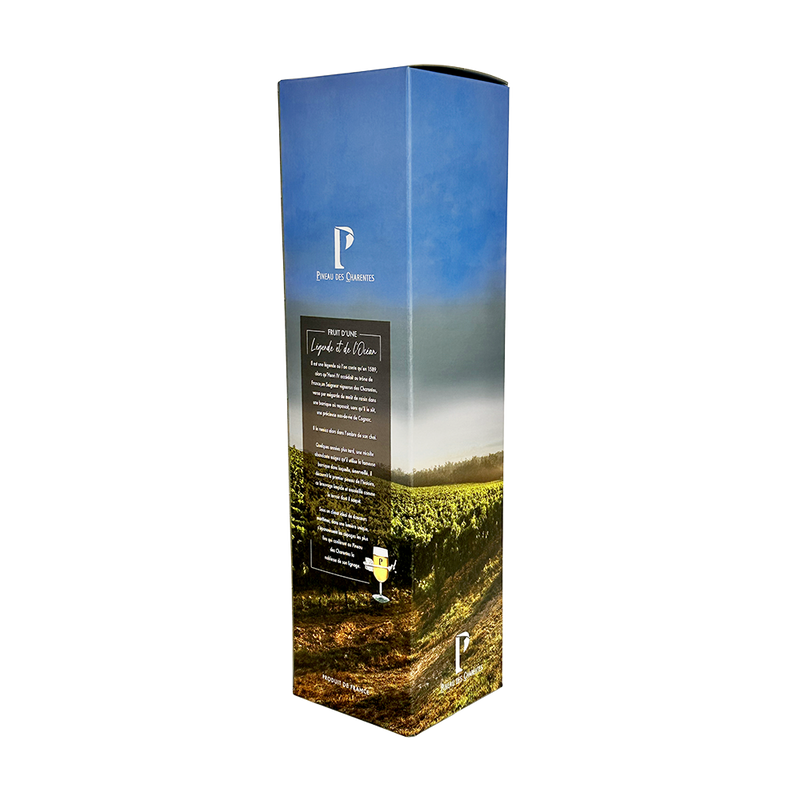 ETUI 1 BOUTEILLE PINEAU AVEC FENETRE "TERRE & OCEAN"