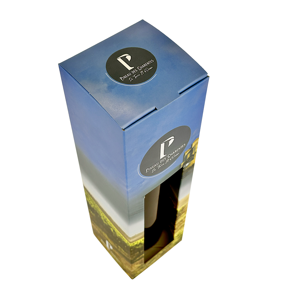 ETUI 1 BOUTEILLE PINEAU AVEC FENETRE "TERRE & OCEAN"