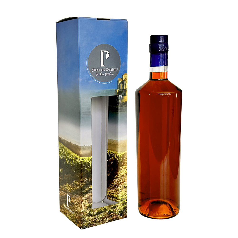 ETUI 1 BOUTEILLE PINEAU AVEC FENETRE "TERRE & OCEAN"