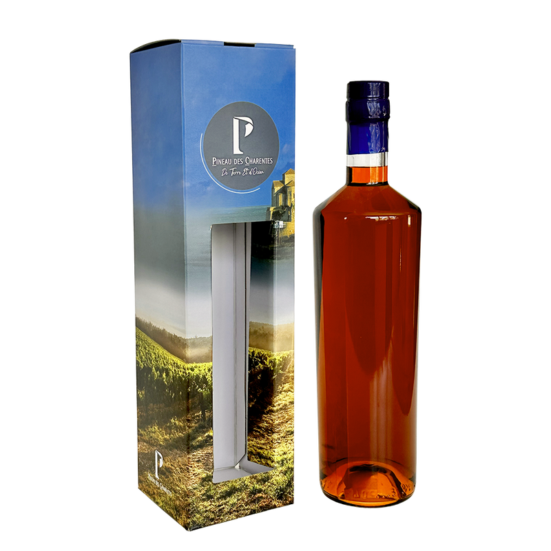 ETUI 1 BOUTEILLE PINEAU AVEC FENETRE "TERRE & OCEAN"