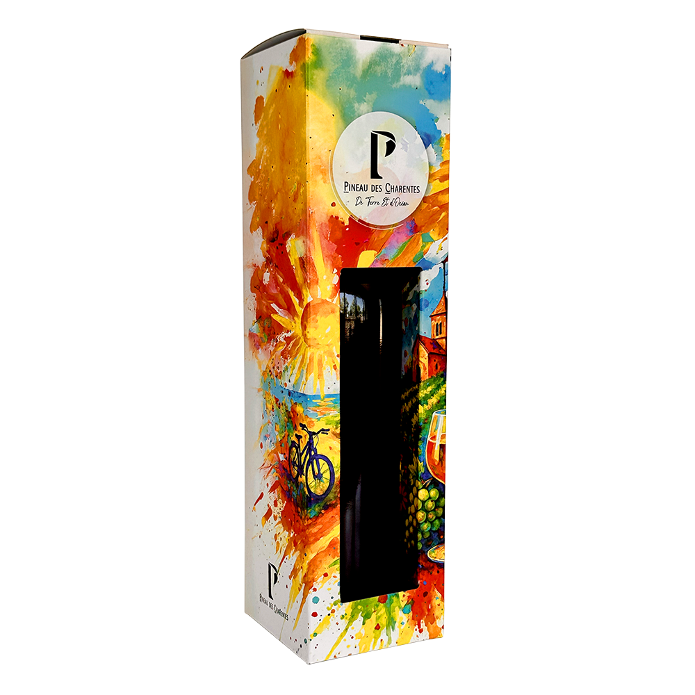 ETUI 1 BOUTEILLE PINEAU AVEC FENETRE "ARTISTE"