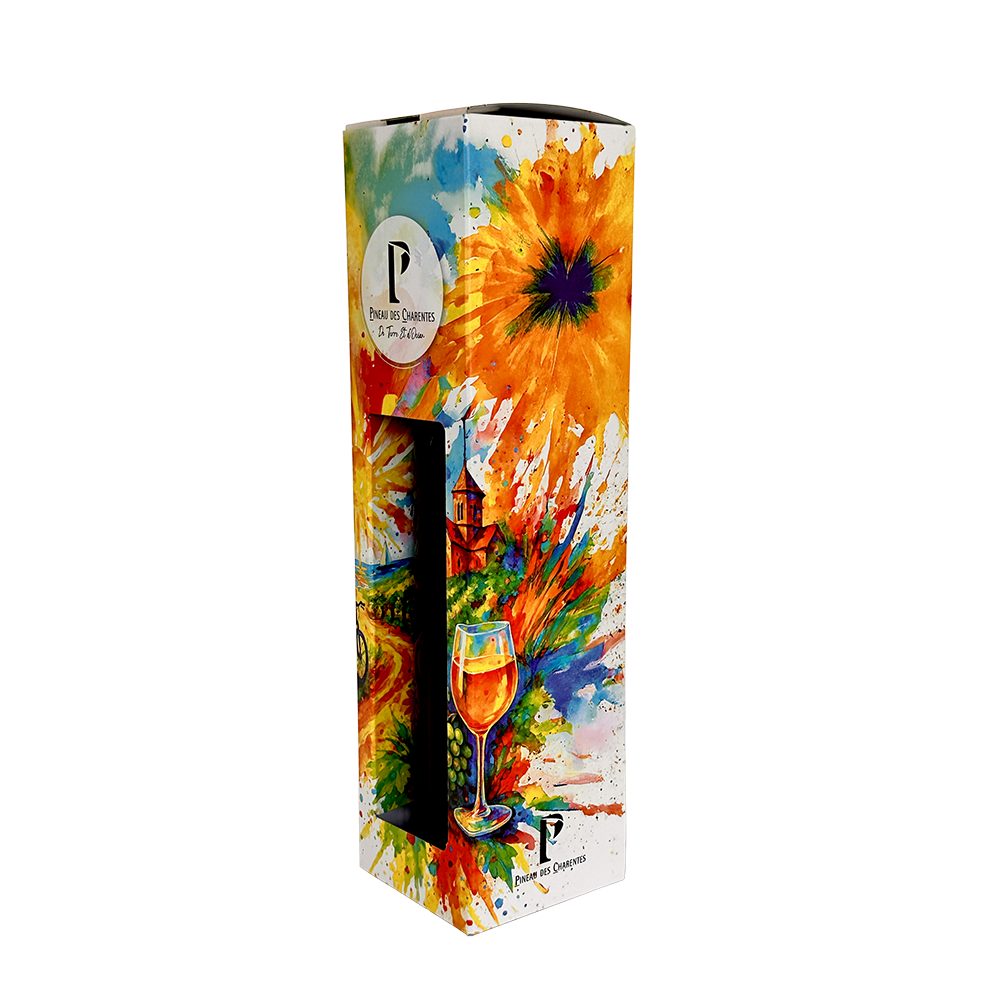 ETUI 1 BOUTEILLE PINEAU AVEC FENETRE "ARTISTE"