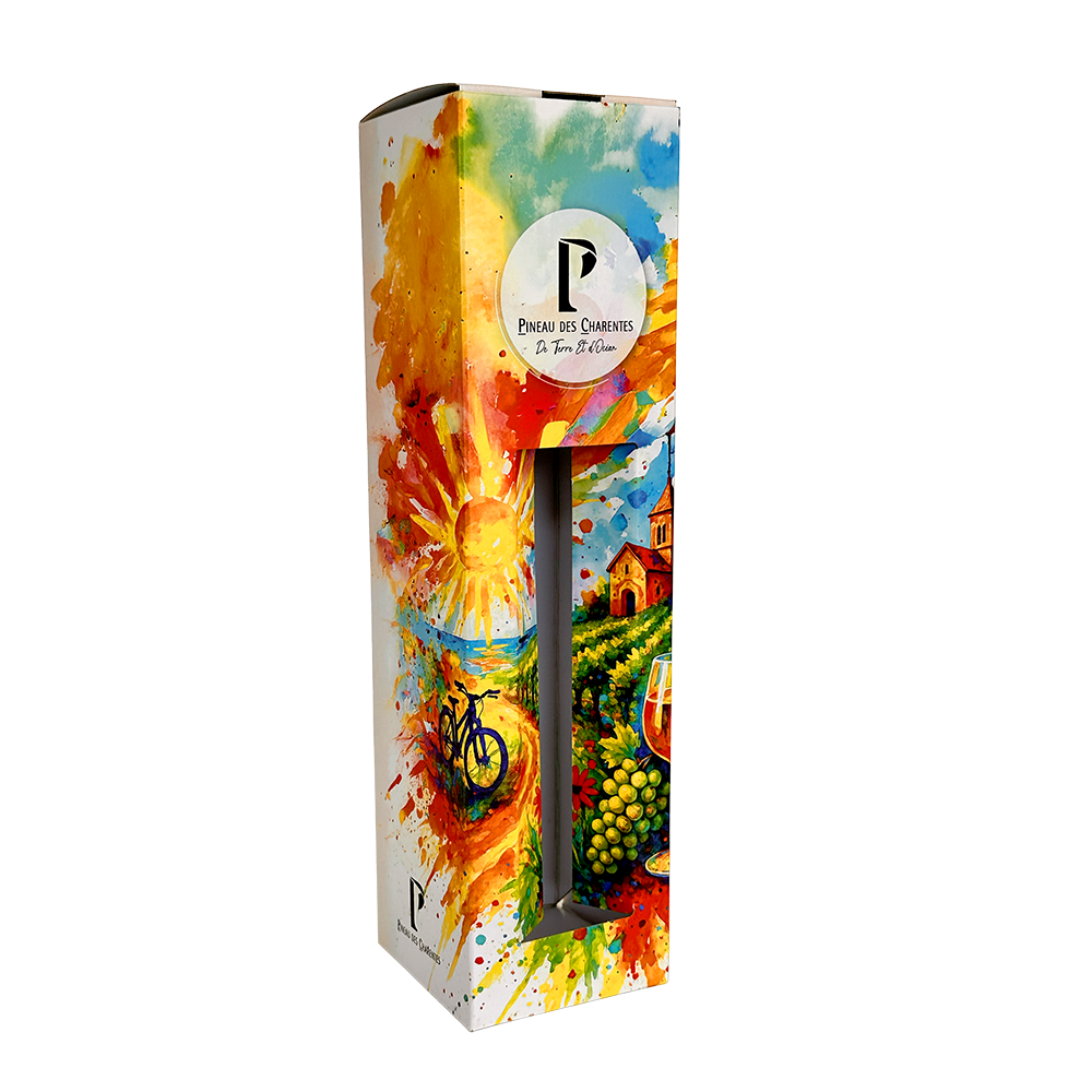 ETUI 1 BOUTEILLE PINEAU AVEC FENETRE "ARTISTE"