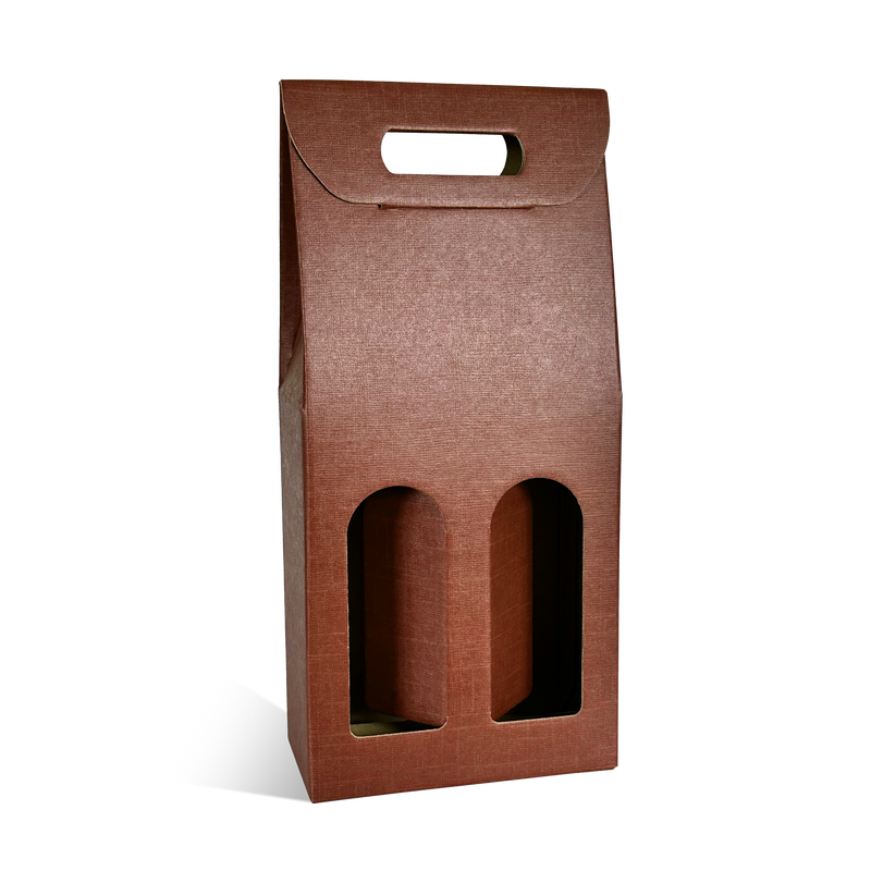 VALISETTE 2 BOUTEILLES MARRON + FENETRE