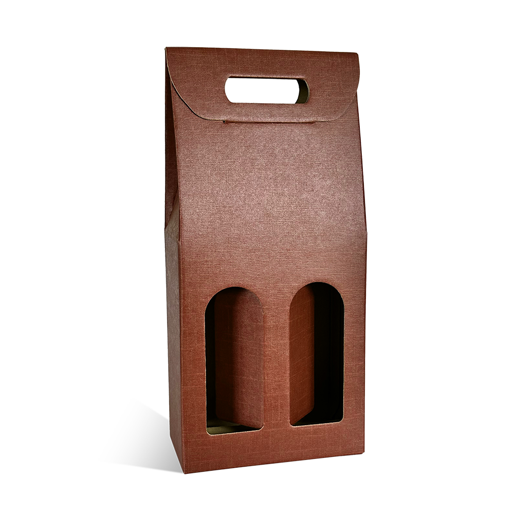 VALISETTE 2 BOUTEILLES MARRON + FENETRE