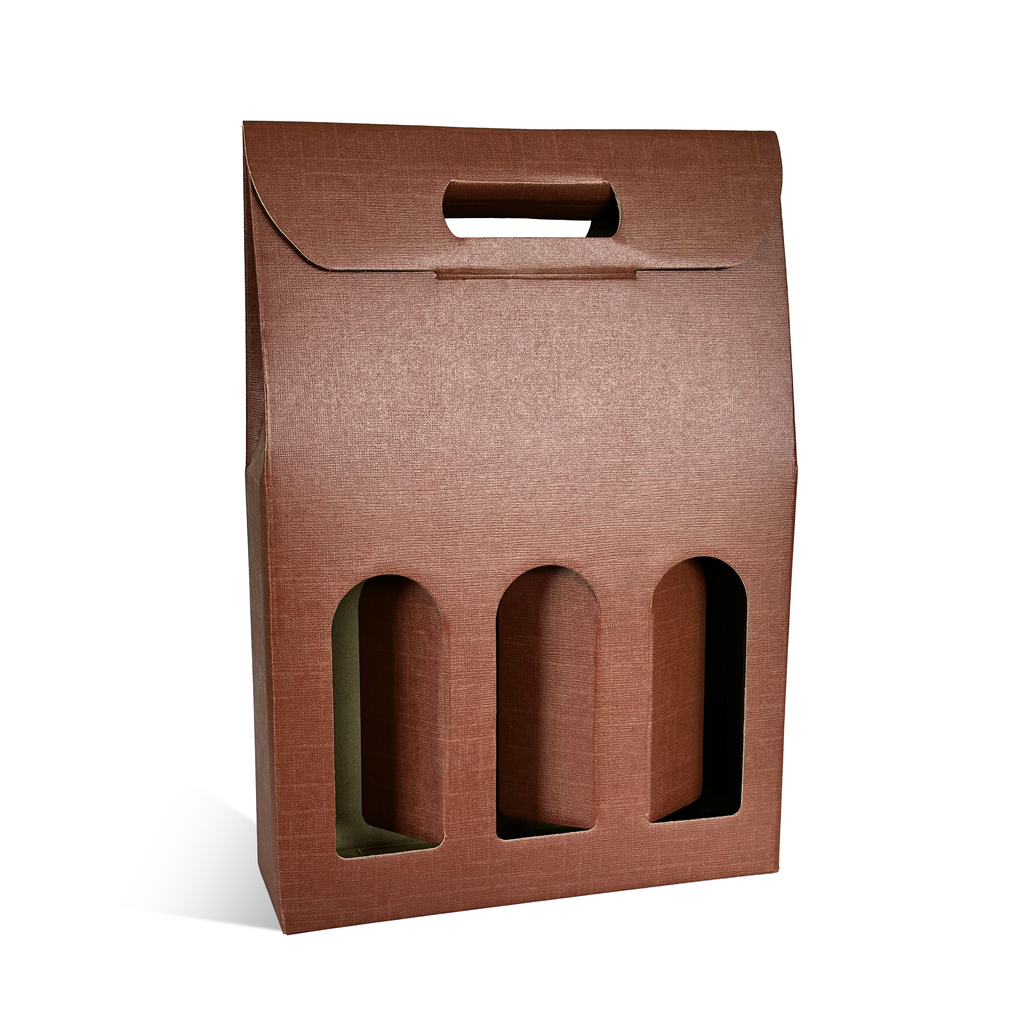 VALISETTE 3 BOUTEILLES MARRON + FENETRE