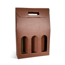 VALISETTE 3 BOUTEILLES MARRON + FENETRE