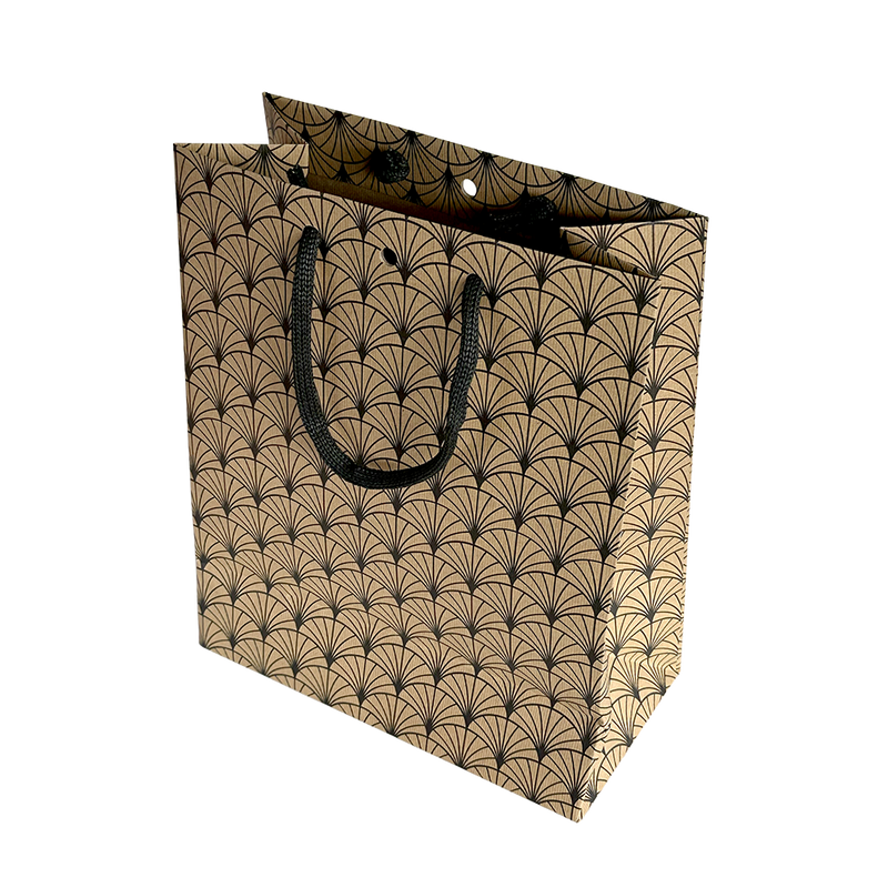 SAC CARAFE KRAFT EVENTAIL NOIR AVEC FENETRE