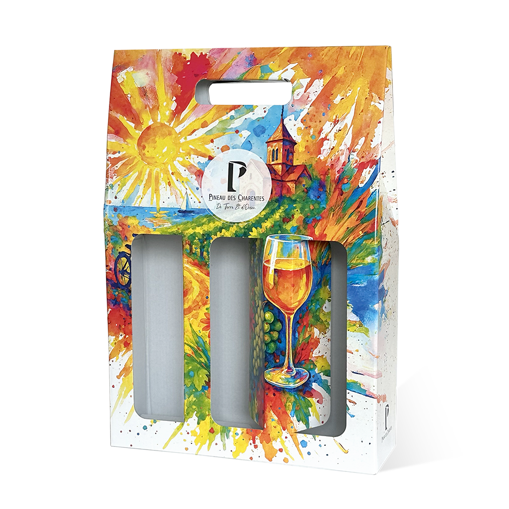 VALISETTE 3 BOUTEILLES PINEAU DES CHARENTES "ARTISTE"