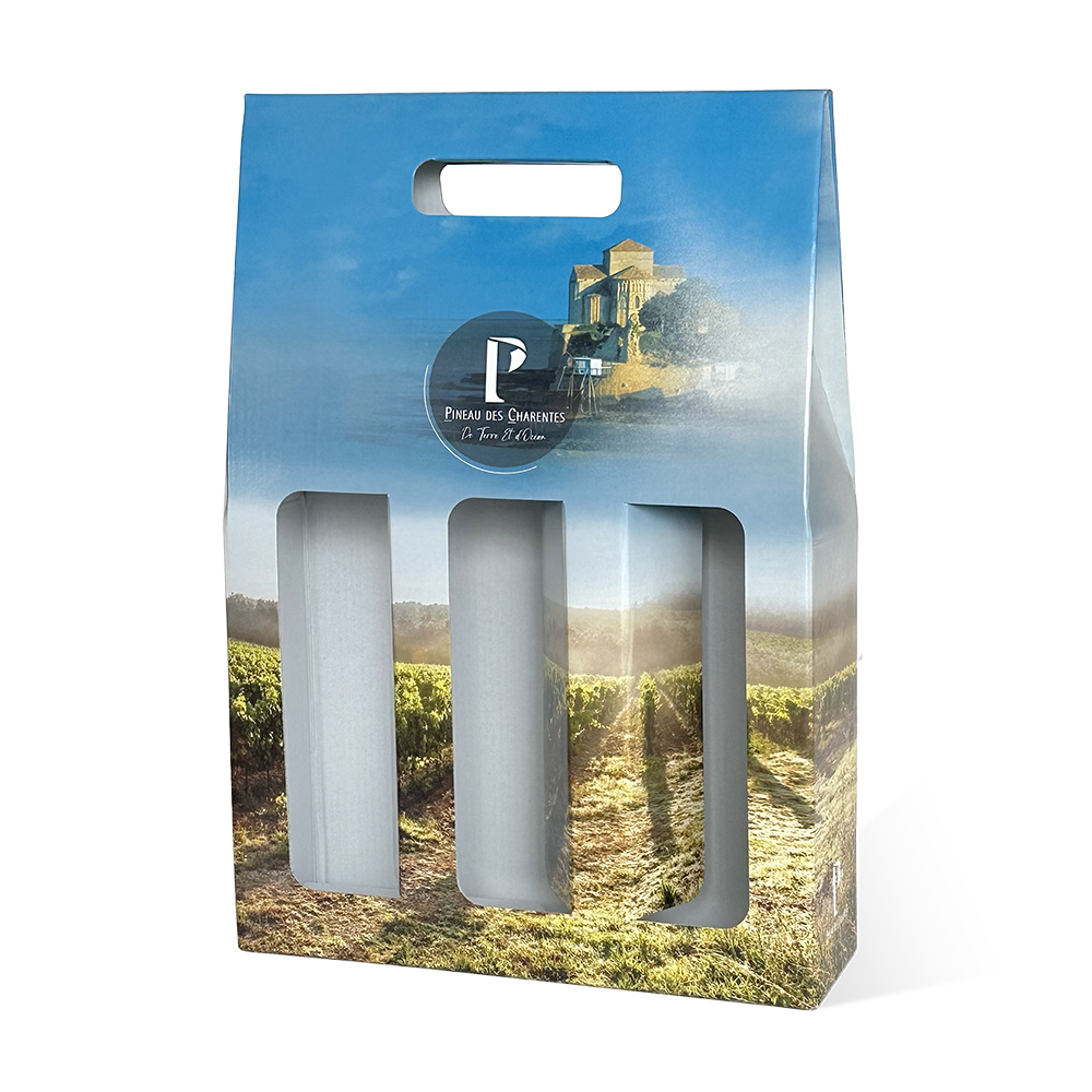 VALISETTE 3 BOUTEILLES PINEAU DES CHARENTES "TERRE & OCEAN"