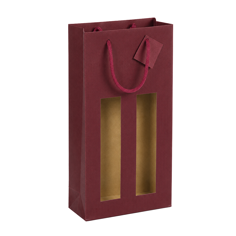 SAC 2 BOUTEILLES KRAFT LIE DE VIN + FENETRE