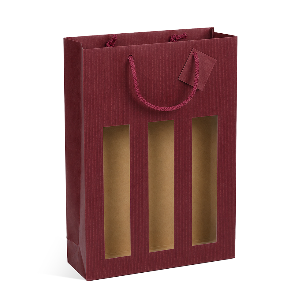 SAC 3 BOUTEILLES KRAFT LIE DE VIN + FENETRE