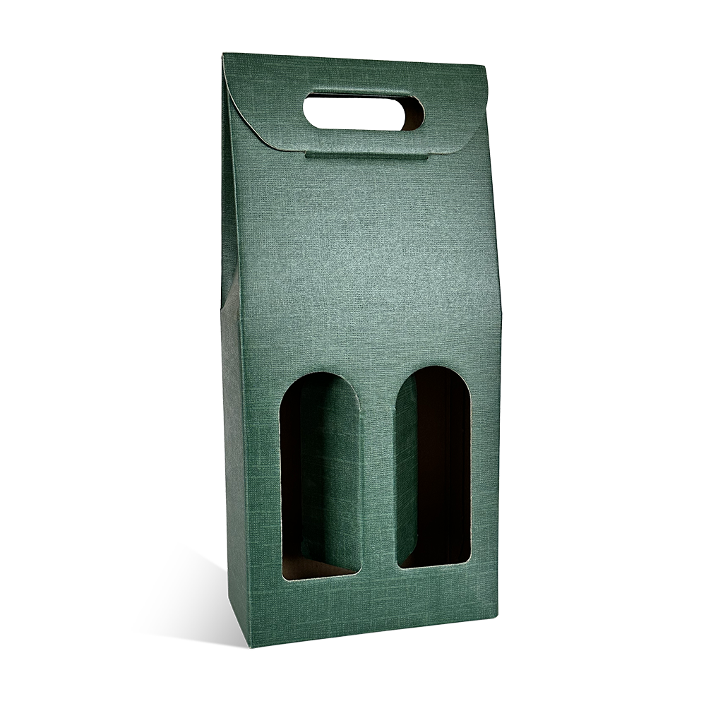 VALISETTE 2 BOUTEILLES VERT + FENETRE