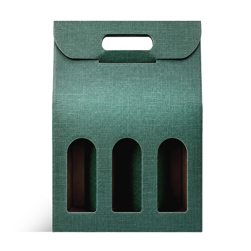 VALISETTE 3 BOUTEILLES VERT + FENETRE