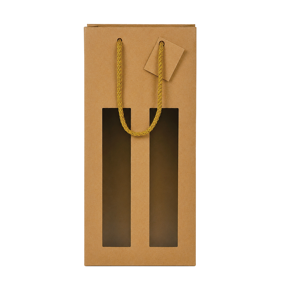 SAC 2 BOUTEILLES KRAFT AVEC FENÊTRE