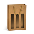 SAC 3 BOUTEILLES KRAFT NATUREL AVEC FENÊTRES