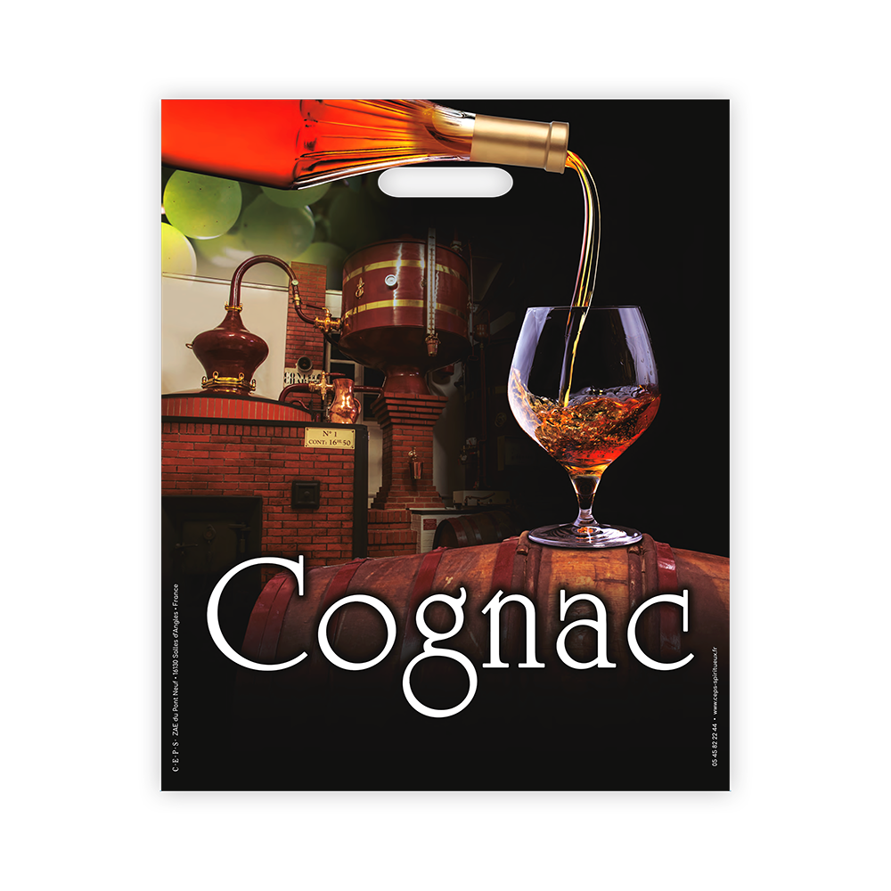 SAC PLASTIQUE 3 BOUTEILLES PINEAU/COGNAC