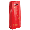 SAC PLASTIQUE 2 BOUTEILLES ROUGE/OR
