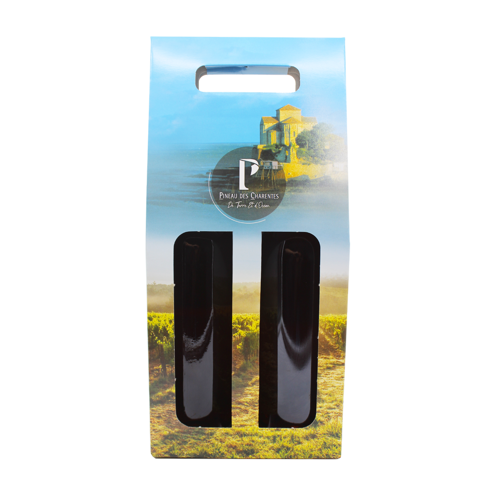 VALISETTE 2 BOUTEILLES PINEAU DES CHARENTES TERRE & OCEAN