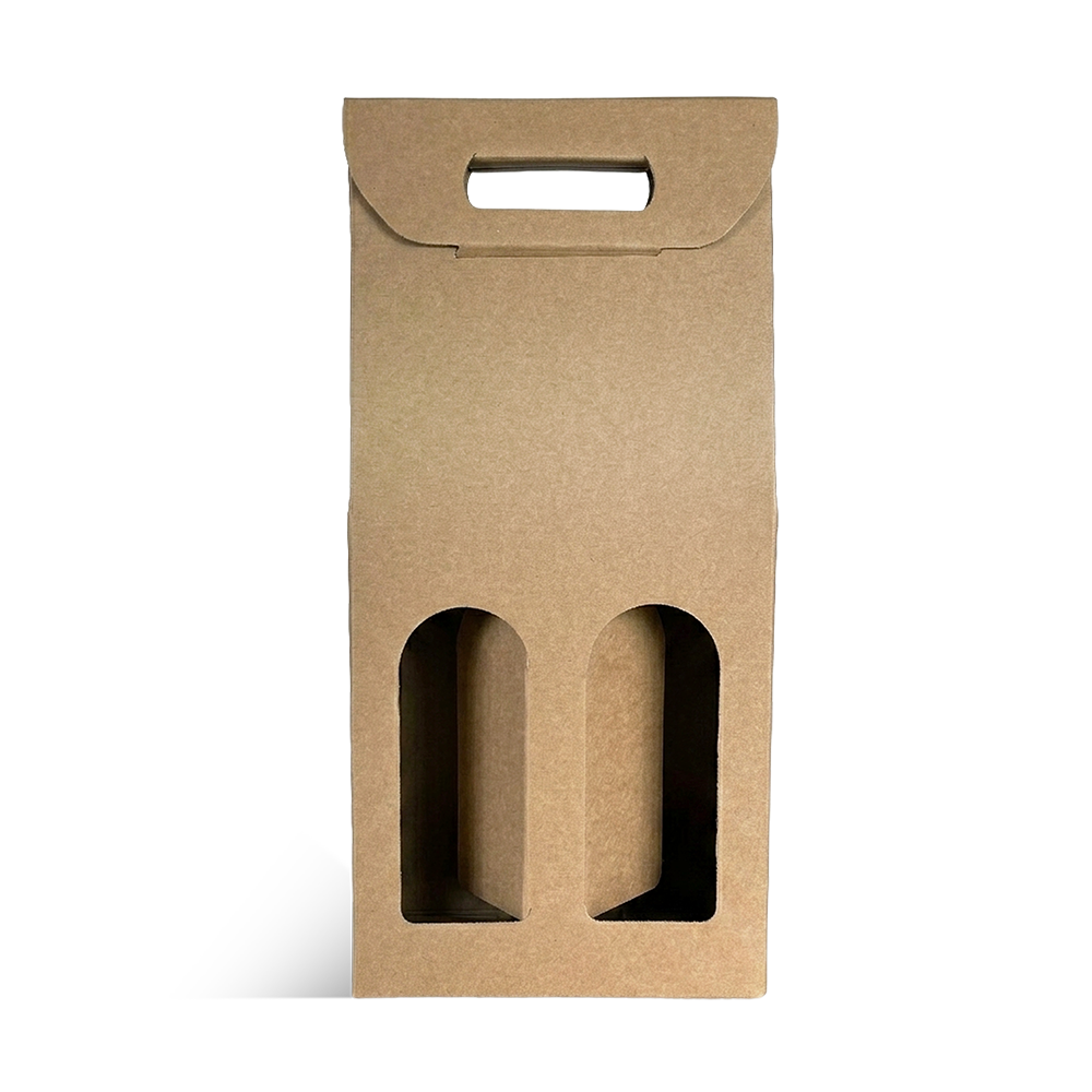 VALISETTE 2 BOUTEILLES KRAFT+FENETRE