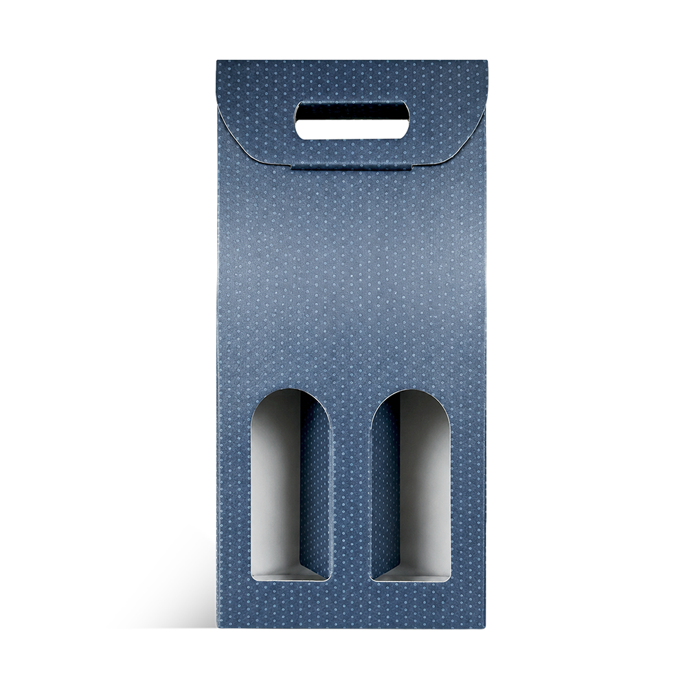 VALISETTE 2 BOUTEILLES BLEU A POIS + FENETRE