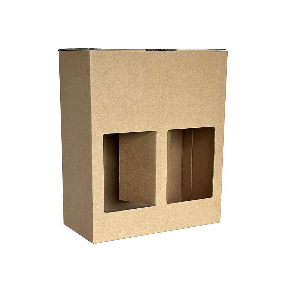 ETUI 2 BOUTEILLES NOCTURNE KRAFT AVEC FENETRE