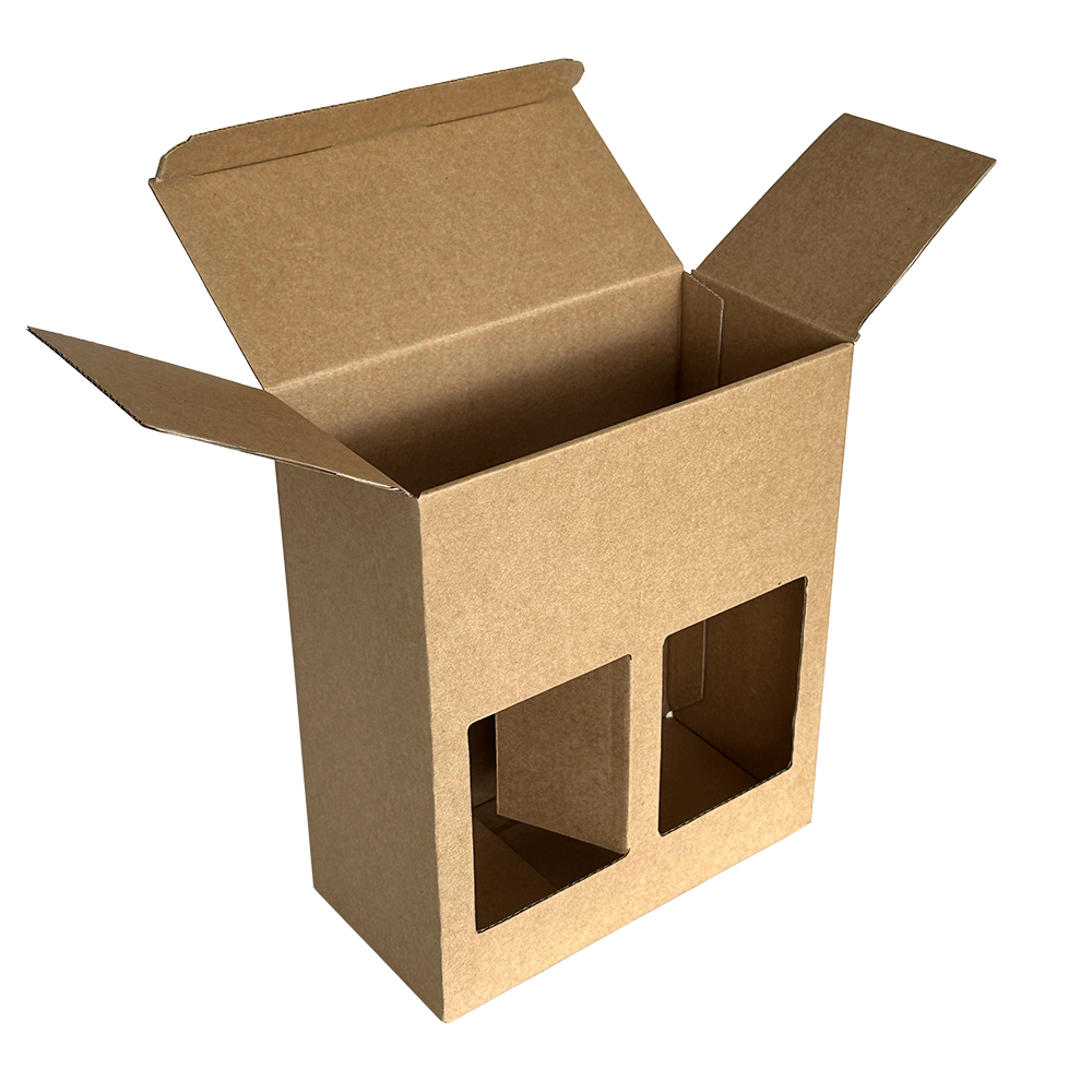 ETUI 2 BOUTEILLES NOCTURNE KRAFT AVEC FENETRE