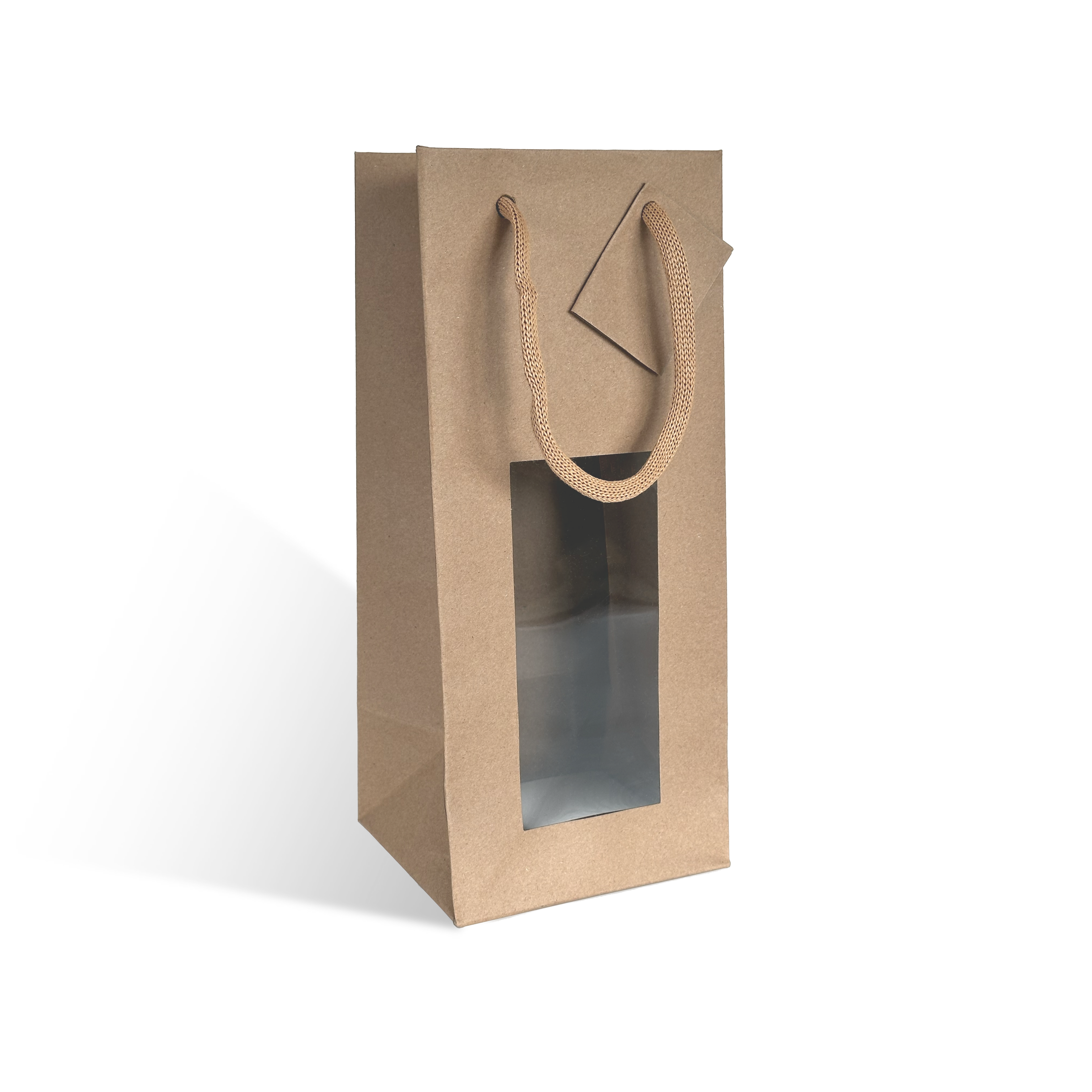 SAC 1 BOUTEILLE BASSE KRAFT + FENETRE