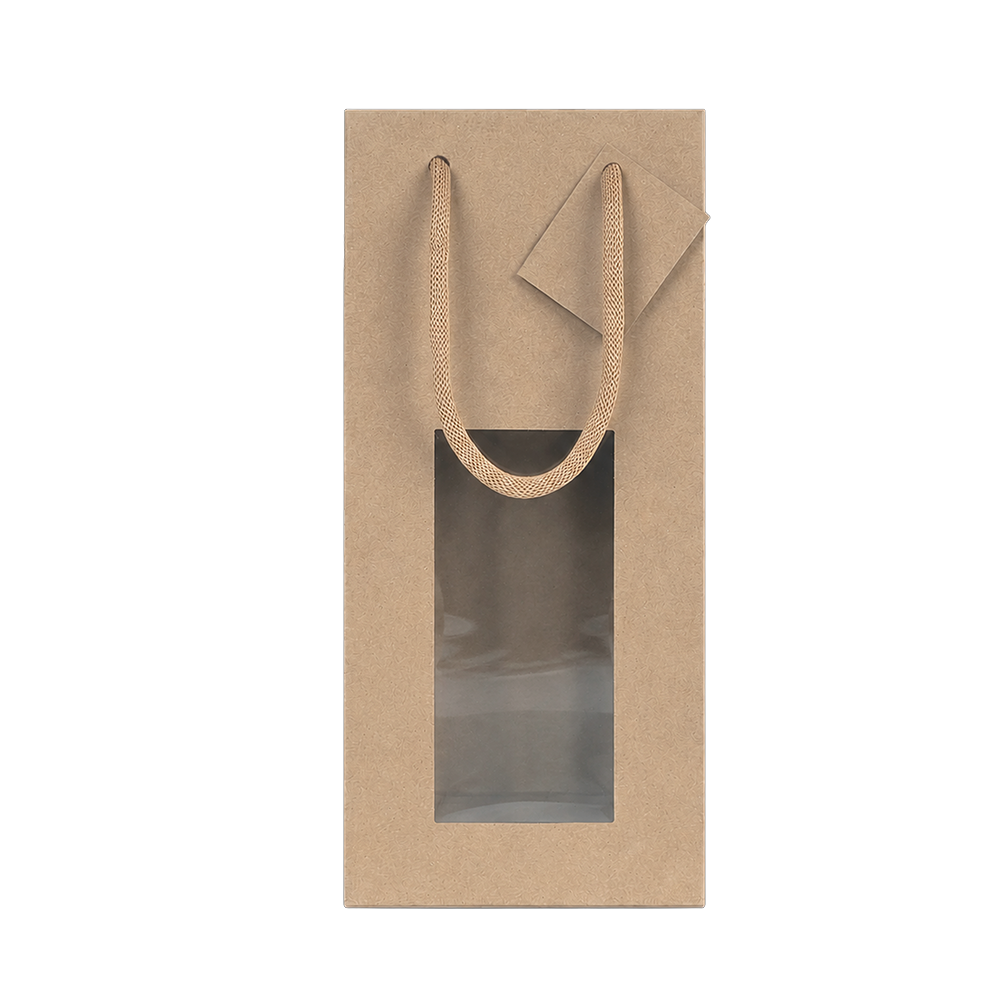 SAC 1 BOUTEILLE BASSE KRAFT + FENETRE