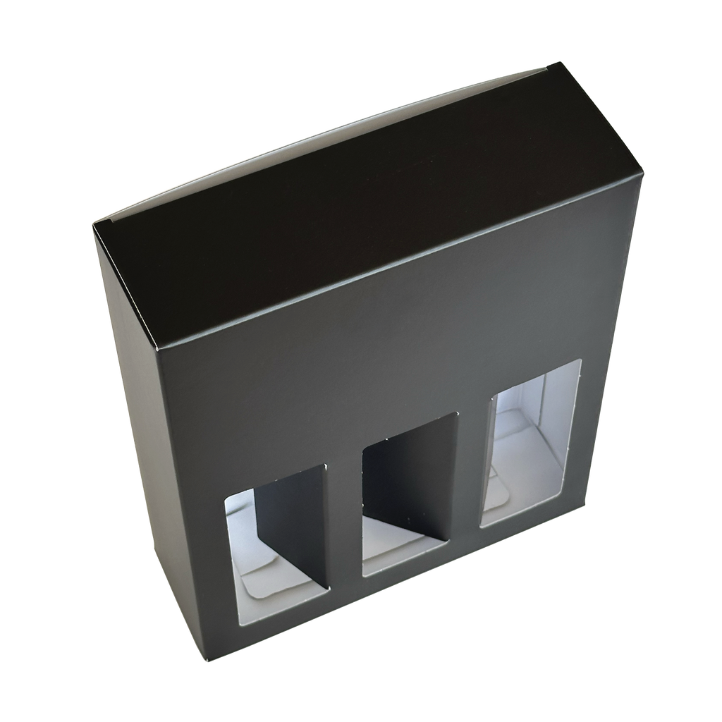 ETUI NOIR 3 BOUTEILLES MILLENIUM 20CL AVEC 3 FENETRES