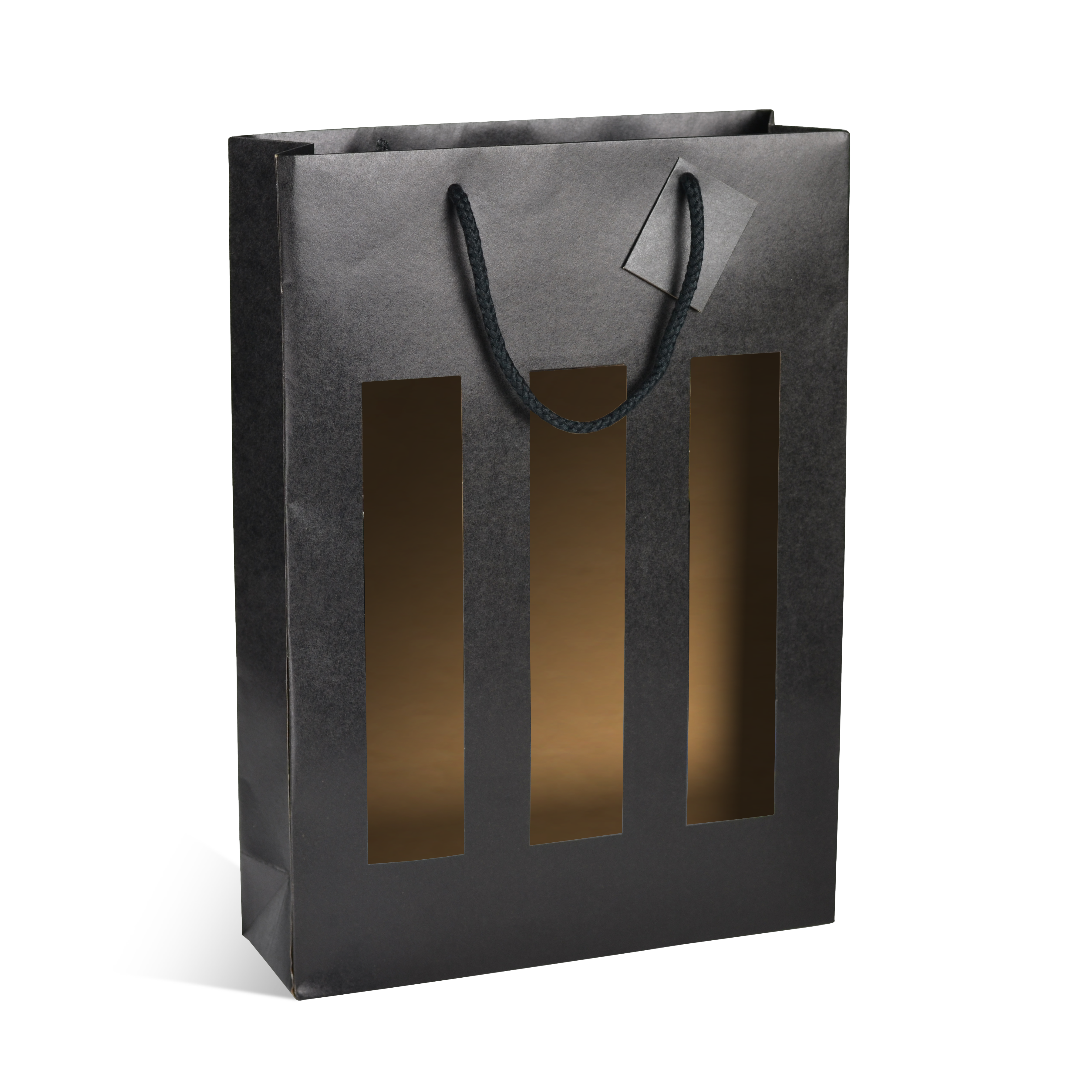 SAC 3 BOUTEILLES NOIR AVEC FENÊTRES